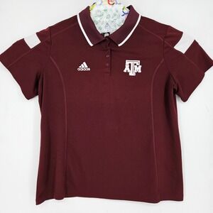 Texas A&M Aggies Shirt Womens 2XL‎ Adidas Polo Maroon College University
